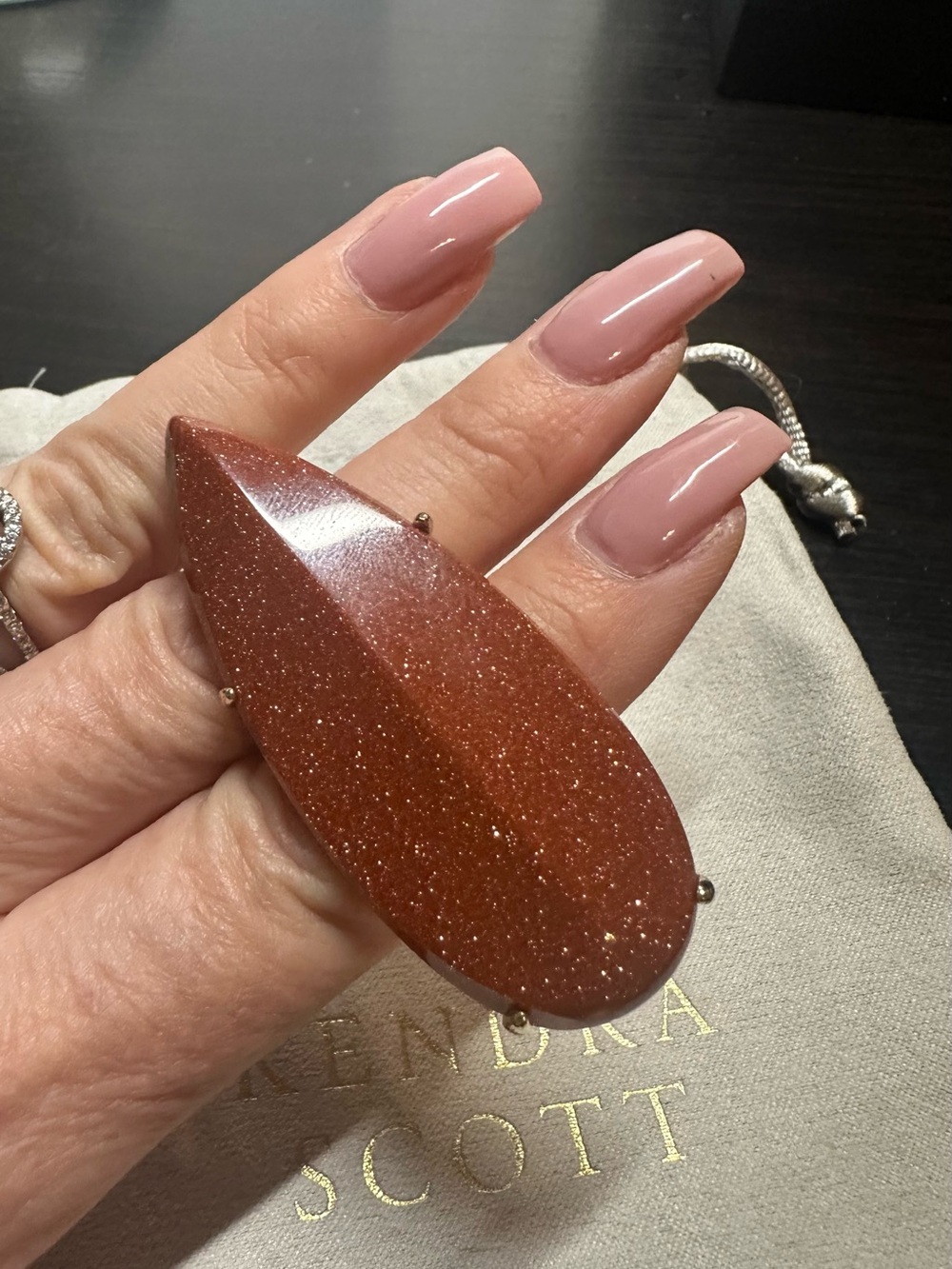 EEUC Kendra Scott Vintage HTF Sommer Cocktail Statement Ring Goldstone